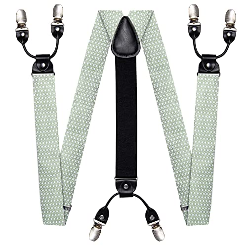 Image of DiBanGu Paisley Bow Tie and Supenders for Men Tuxedo Heavy Duty 6 Clips Suspender Adjustable Y-Shape Mens Trouser Braces