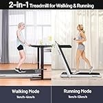 Goplus 2 in 1 Folding Treadmill with Dual Display, 2.25HP Superfit Under Desk Electric Pad Treadmill, Installation-Free, Blue Tooth Speaker, APP Control, Remote Control, Walking Jogging for Home - Image 2