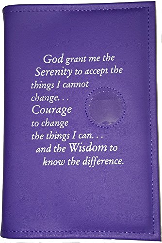 Culver Enterprises Alcoholics Anonymous AA Big Book Cover Serenity Prayer Medallion Holder Purple Orchid