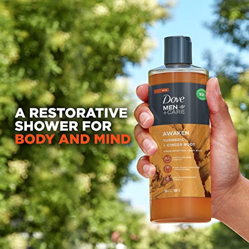 Dove Men + Care Face + Body Wash For Men Awaken Turmeric + Ginger Root 18 Oz 4 Count #TOP2