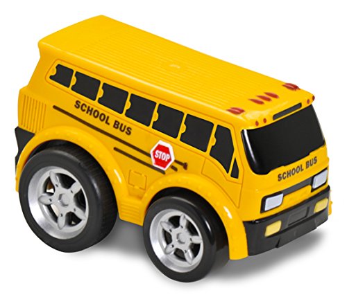 Kid Galaxy Squeezable Pull Back School Bus. Toddler Wind Up Toy for Kids Age 2 and Up