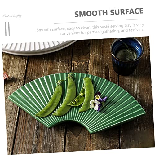 Plato cerámico para sushi forma abanico miniatura 6