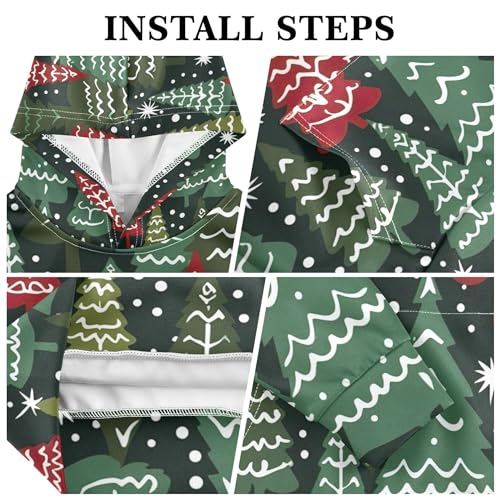 Kids Hoodies Sweaters Christmas Xmas Trees Hooded Sweatshirts with Big Pockets for Boys Girls B04003303