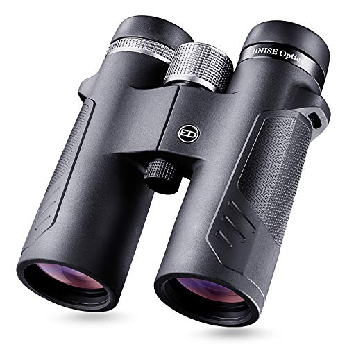 BNISE 10x42 Jumelles Adultes Puissante, Avec verre ED, Design Compactes, Prisme de Toit BAK-4, Lentille Multicouches Entièrement à Large Bande, Approprié pour L'observation des Oiseaux et à la Chasse