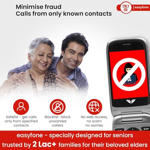 Image of Easyfone Royale - 4G Flip Phone for Seniors | 2.8 inch Big Screen | Loud Sound with Additional Boost Option | Big & Talking Buttons | USB-C & Dock Charger | SOS | Photo Speed Dial |