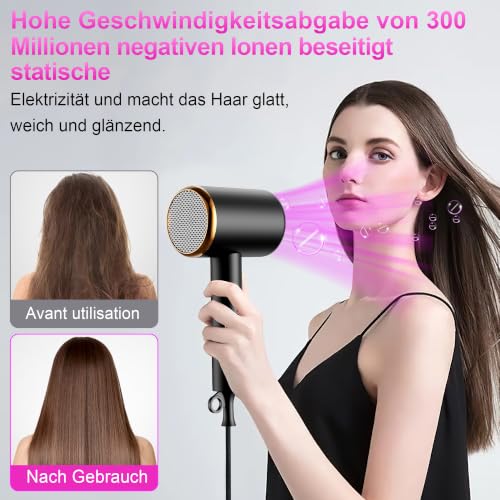 Föhn,Fön,Haarföhn Haartrockner Profi Ionen föhn mit AC Motor 2400W Reisefön Diffusor|Multifunktionaler Hair Dryer|Heiß-/Kalttaste… – Ansicht 6