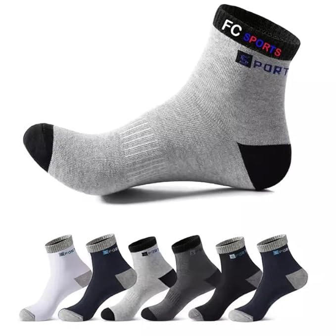 5 Pairs Of Cotton Sports Ankle Socks For Men | Printed| Free Size| Breathable| Daily Use| Multicolor| 5 Pairs-image-18