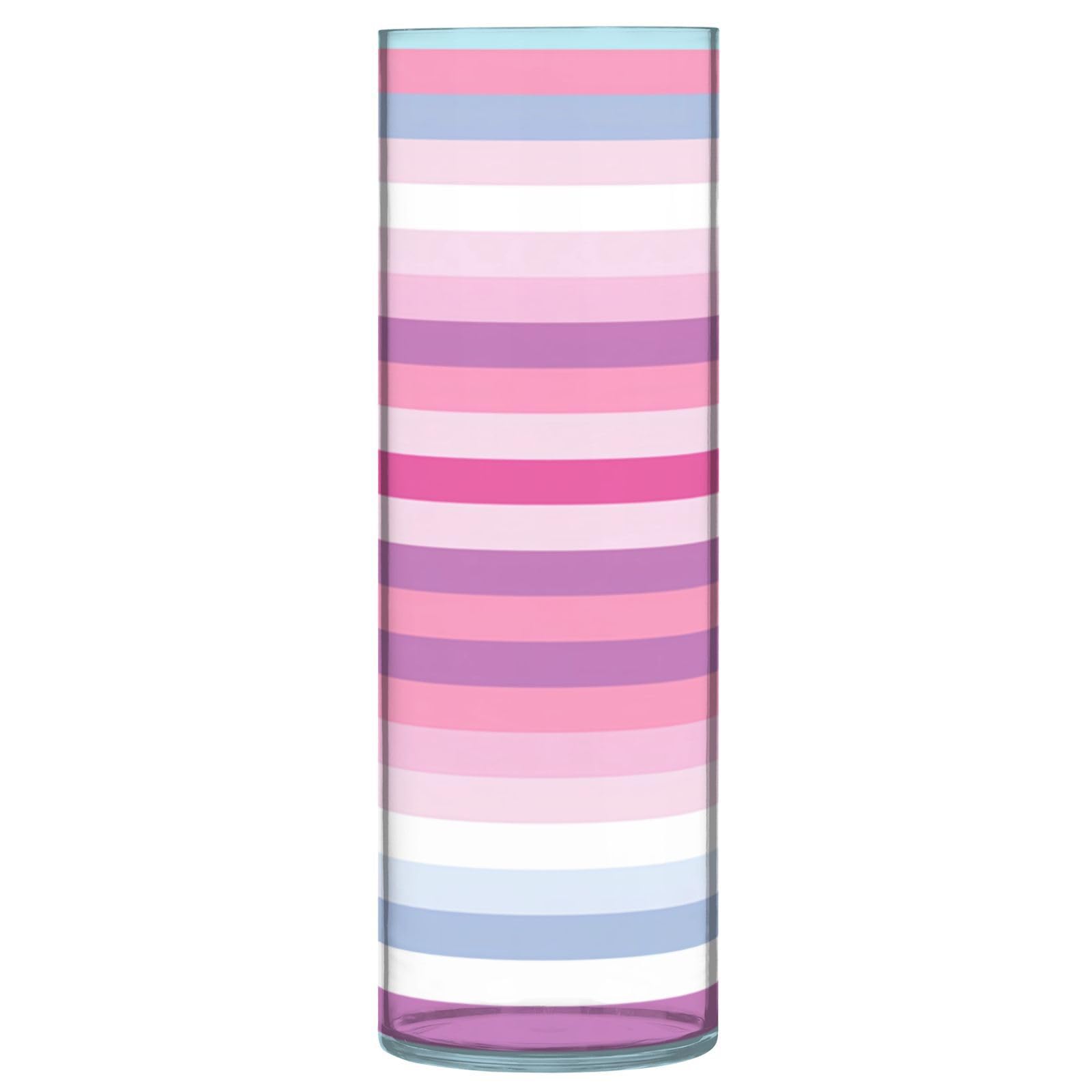 Vase à rayures colorées pour fleurs séchées et décoration étagère salon