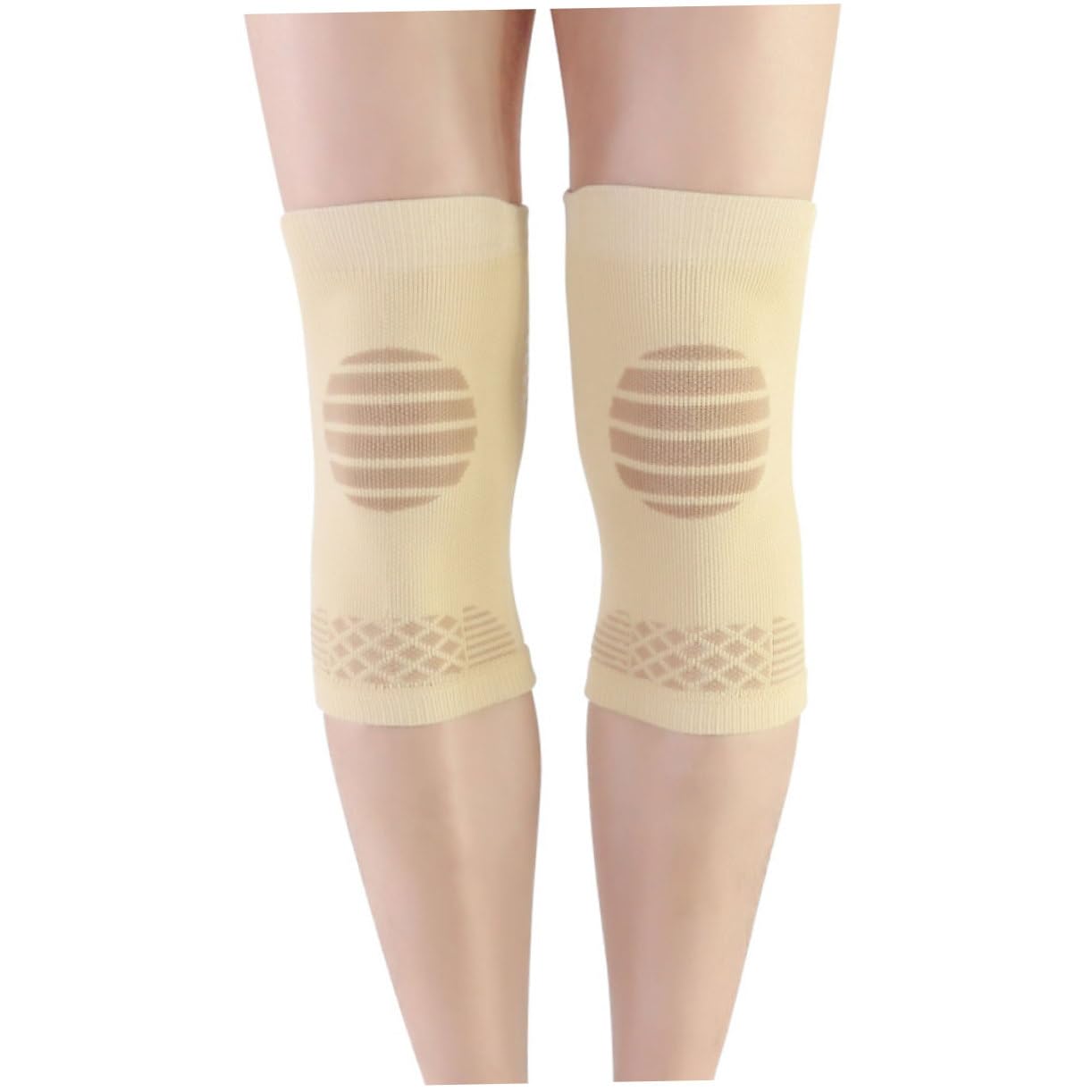 Totority 1Pc Meniscus Protector Knee Pads for Sports Elastic Breathable Knee Support Braces for Running Riding Volleyball More Beige Comfortable Protective Gear for All