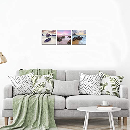 Nan Wind 3 Pcs Canvas Print Seaview Modern Seascape Giclee Canvas Prints Artwork Contemporary Landscape Sea Beach Pictures To Photo Paintings On Canvas Wall Art For Home Decorations Wall Decor #TOP3