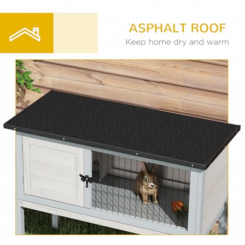 Pawhut USD51-119BK0131 Elevated Wooden Rabbit Hutch thumb #6