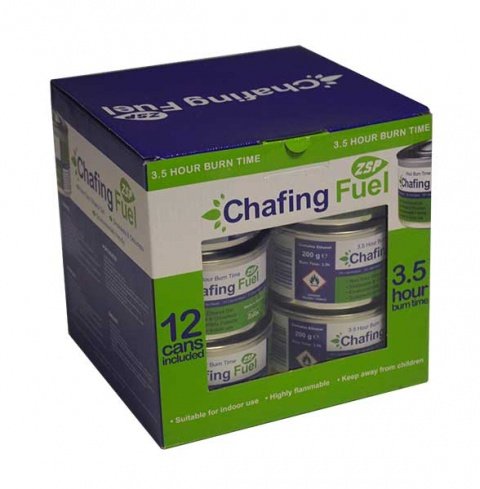 Environmentally Friendly ethanol based Chafing Fuel Gel in 3.5 hrs cans for Chafing Sets and Chafing Dishes. Odour Free and Non Toxic (12)