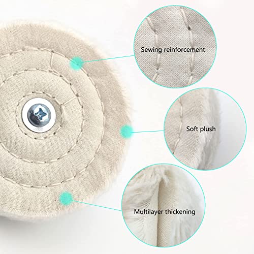 Tworider 6 pcs Buffing Wheel for Drill,Buffing Pad Polishing Wheel Kits,Wheel Shaped Polishing Tool for Metal Aluminum,Stainless Steel,Chrome,Jewelry,Wood,Plastic,Ceramic,Glass,etc - Image 5