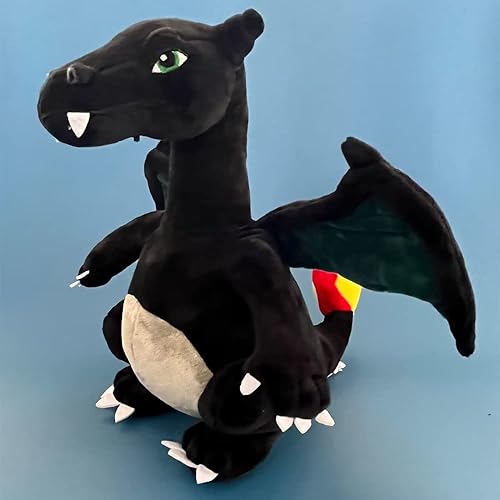 Miniatura 2 de CHAOZI0 Dragón de peluche con alas malvadas, dragón que respira fuego, juguete de peluche de dragón de fuego, almohada, compañero para niños y