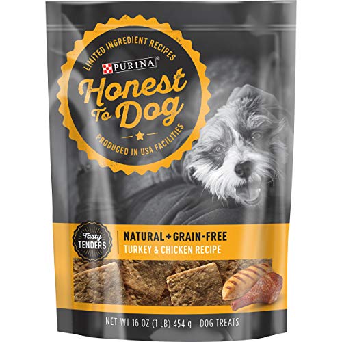 Honest To Dog Made in USA Facilities, Limited Ingredient, Grain Free Dog Treats, Turkey & Chicken Recipe - 16 oz. Pouch
