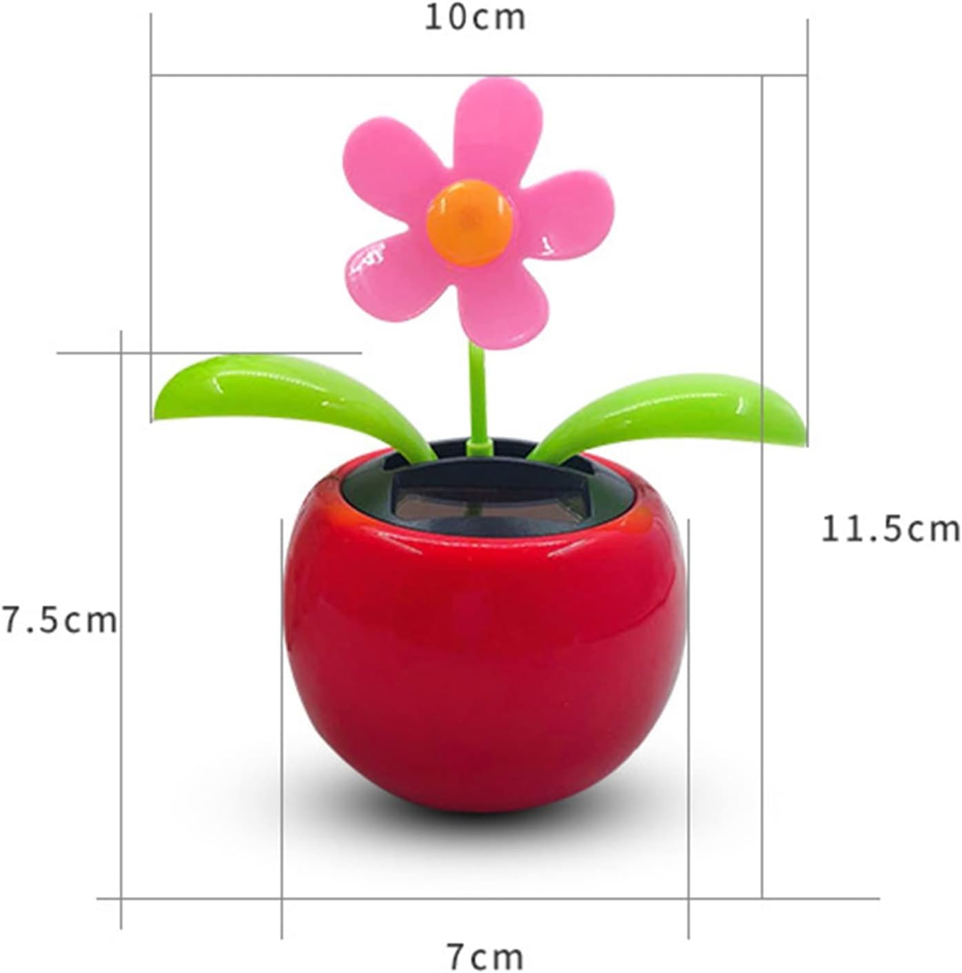 Orange Solar Dancing Flower Car Dashboard Decorations - Funny Solar Powered Dancing Flower Pot Car Ornaments Flower Swinging Toy for Car Decor, Funny Gifts, Solar Power Kits