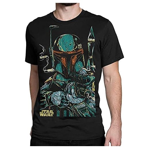 Boba Fett Art T-Shirt Wars Tee Men's Black