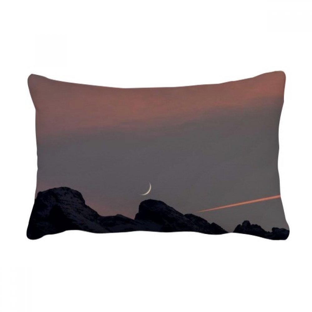 Oreiller lombaire lune et montagne grand format coussin déco canapé multicolore