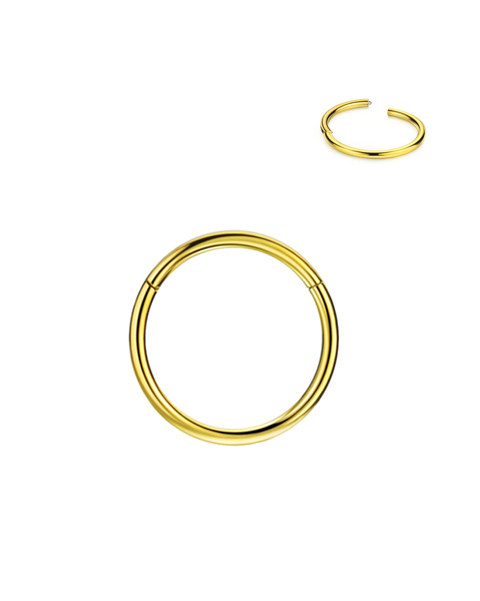 316L Surgical Steel Hypoallergenic Hinged Nose Ring Hoop for Women &amp; Men