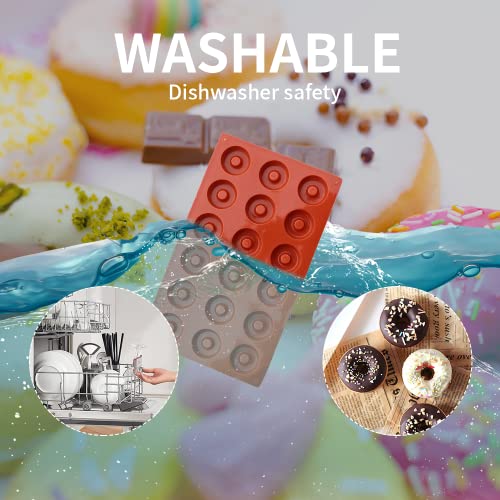 Donut Mold Silicone For Baking Donut Pan Non-Stick Mini Molds 18 Cavity Doughnut Baking Tray Bpa Free And Dishwasher Safe, Non-Stick Silicone Baking Pan For Tart, Bread，Making Muffin Cakes (Small) #TOP2