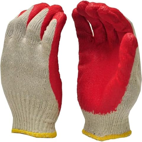 300 Pairs String Knit Red Palm Latex Dipped Work Gloves Cover