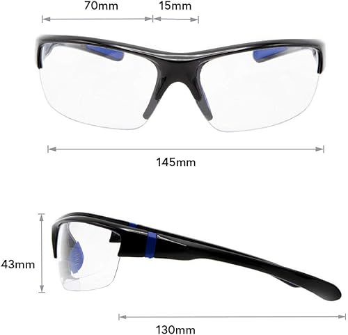 Miniatura 5 de VITENZI Gafas de seguridad bifocales con lectores, envolventes, de aumento, de lectura, protectoras para hombres y mujeres - Roma