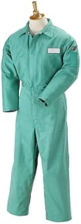 Black Stallion F9-32CA/PT Flame-Resistant 9 oz Cotton Coverall, Green, 2X-Large