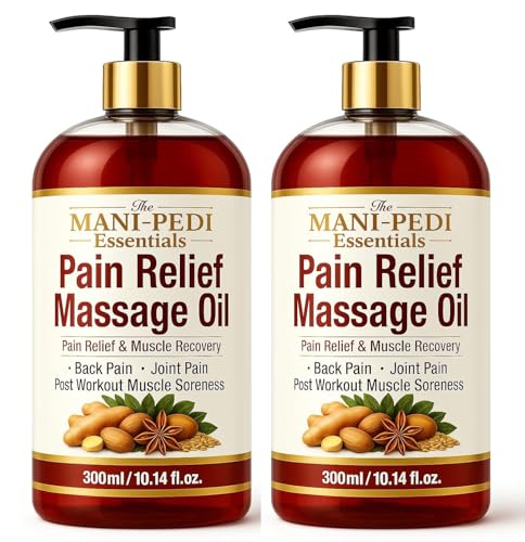 Image of TMPE Pain Relief Massage Oil for Joint & Back Pain, Muscle Soreness With Natural Healing of Ginger, Turmeric & Clove Oils - 300ml Pack of 2