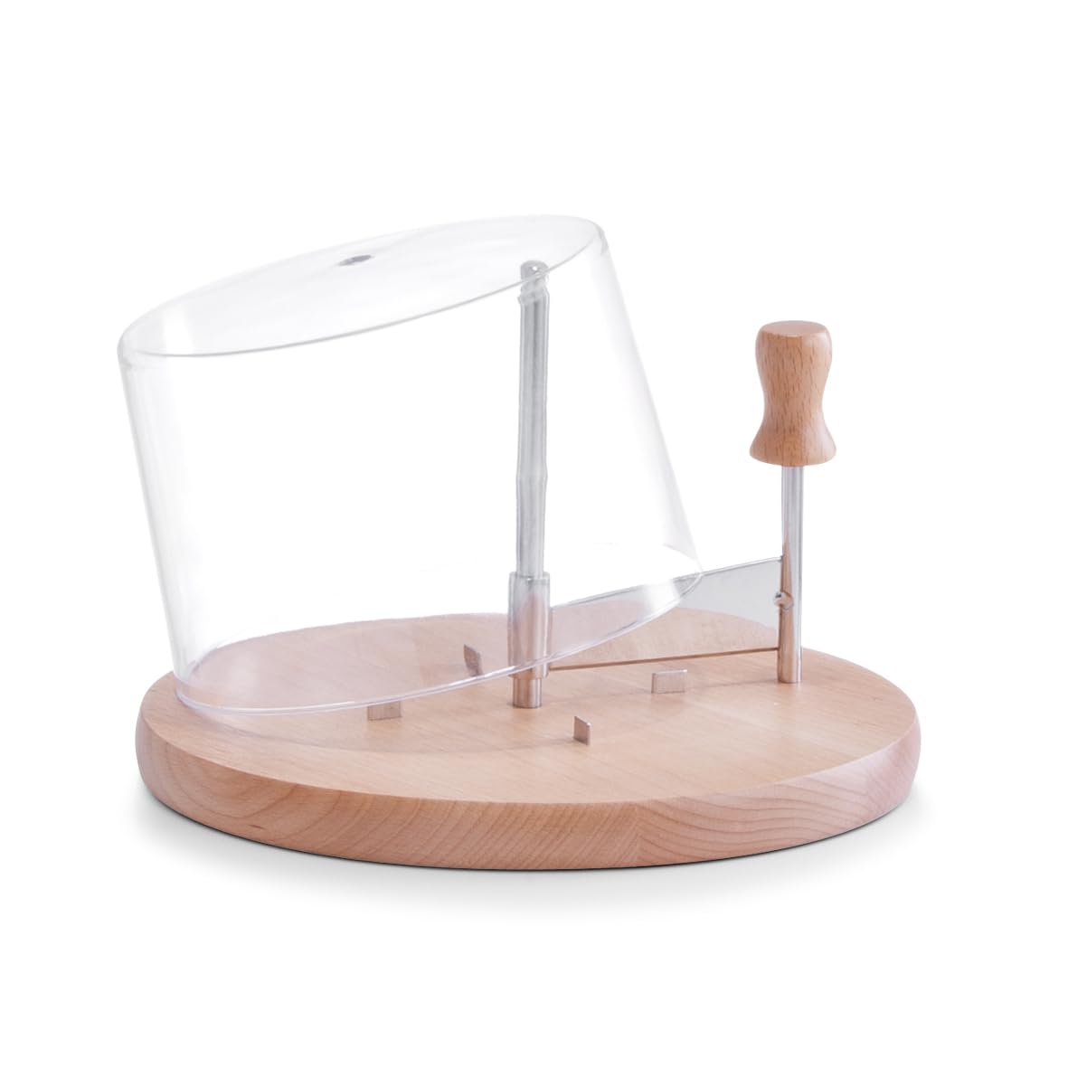 Zeller 25587 Planche coupe-fromage avec Couvercle Hêtre/ Plastic/ Inoxydable Acier Brun 22 x 22 x 15 cm