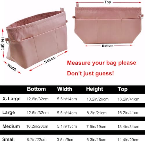 Image of Handbag Tote Purse Organizer Insert, X Large, Pink