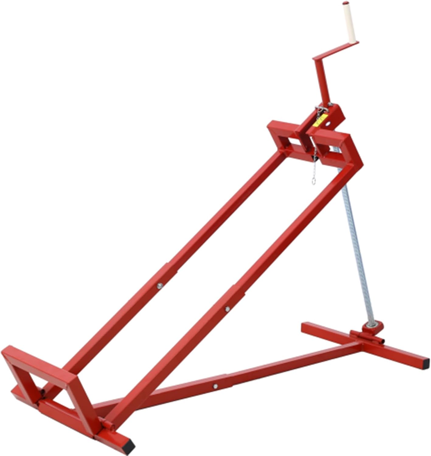 Adjustable Lawn Mower Lift for Riding Tractors, 800 lbs Capacity, 45° Tilt, Universal Lift for Lawn Tractors, Ride-On Mowers, and Cleaning (Red)