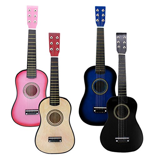 Mini guitare acoustique en bois 6 cordes Bleu 58,4 cm - Les Beatles, Paul McCartney, John Lennon, RIngo Starr, George Harrison Mini guitare acoustique en bois 6 cordes Bleu 58,4 cm – Image 3
