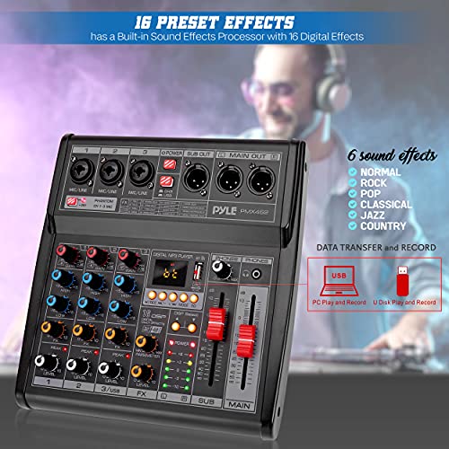 image for Pyle Professional Bluetooth DJ Audio Mixer - 3 - Channel DJ Controller