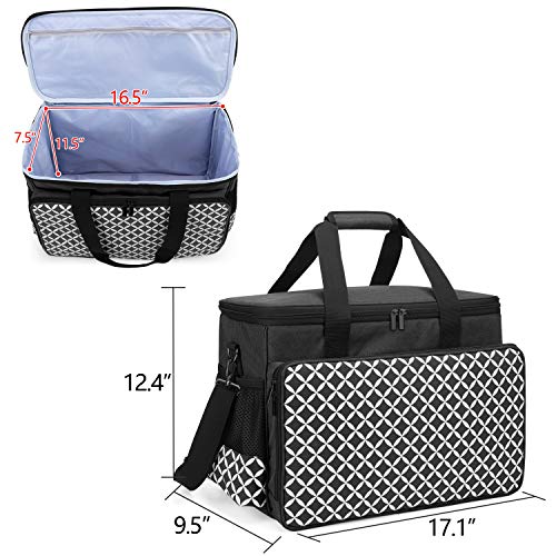 image for Yarwo Sewing Machine Carrying Case with Bottom Wooden Board, Universal