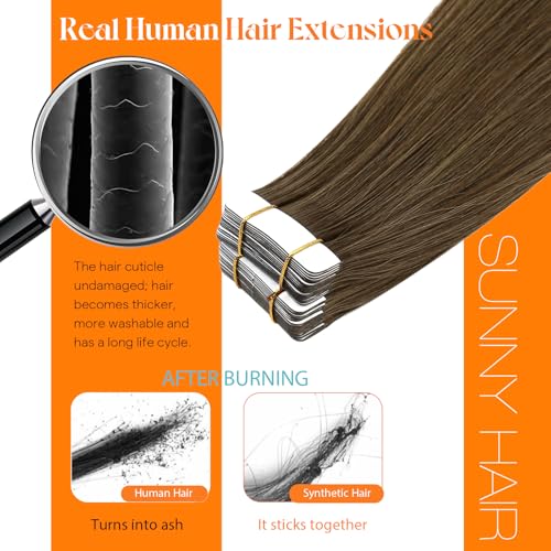 Image of Sunny Hair Tape in Hair Extensions 24InchGolden Walnut Brown 100g 40PCS