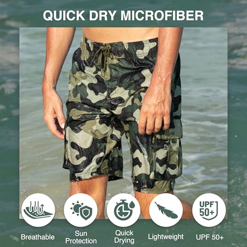 Image of Kanu Surf Men's Big Viper Extended Size Stripe Swim Trunk