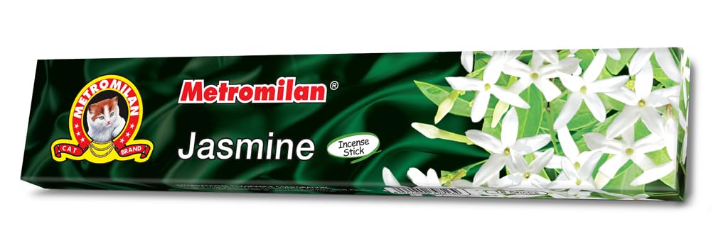 Metromilan Incense Sticks Agarbatti for Prayer 1 Pack (9 Sticks Each Pack) Free from Chemicals -Perfect for Aromatherapy (Jasmine)