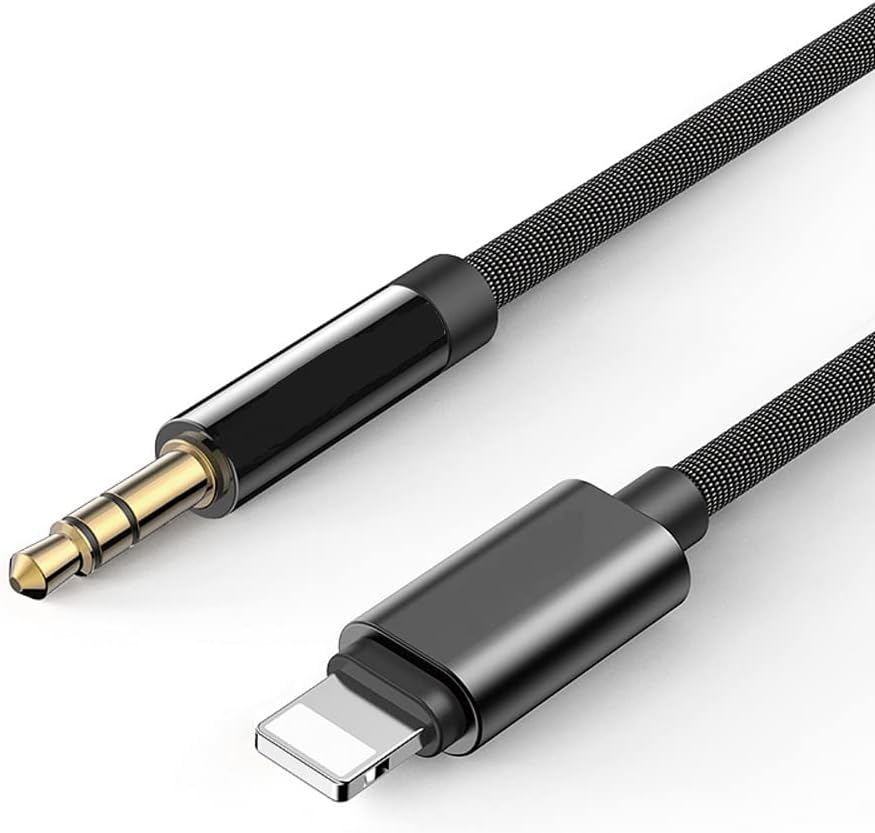 Marvers Lightning to 3.5mm Aux Audio Cable,Apple MFi Certified Aux Cord for iPhone iPad to Car/Home Stereo/Speaker with 3.5mm Headphones Jack Adapter Support iPhone1312/11/XR/XS-(1M nylon braided)