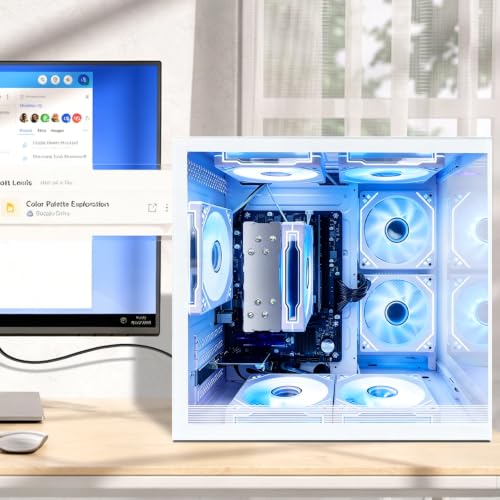 Image of suevery Desktop Computer, AMD R5 DDR4 16GB RAM | Ryzen5 4 Cores, 3.7G Up to 4.2G, 256GB SSD, Wi-Fi 6, Tower Gamer, Pre built Gaming PC Desk top Computers