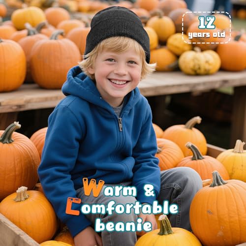 Image of ZOORON Kids Beanie Boys Girls Beanies Children Winter Hats Children Knit Warm Caps Kids Soft Beanie Cap