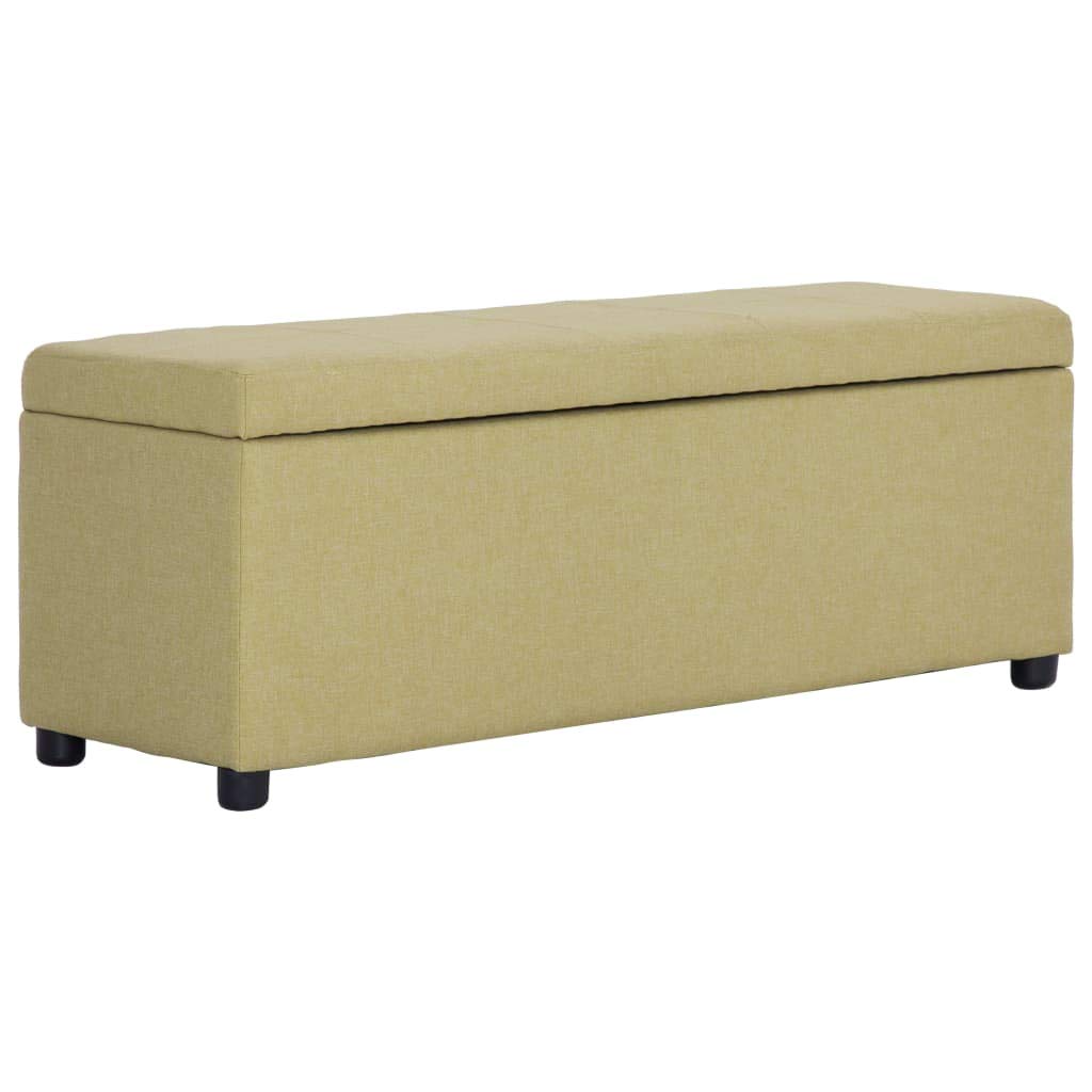 Banc avec compartiment de rangement 116 cm vert en polyester pour garde-robe et couloir
