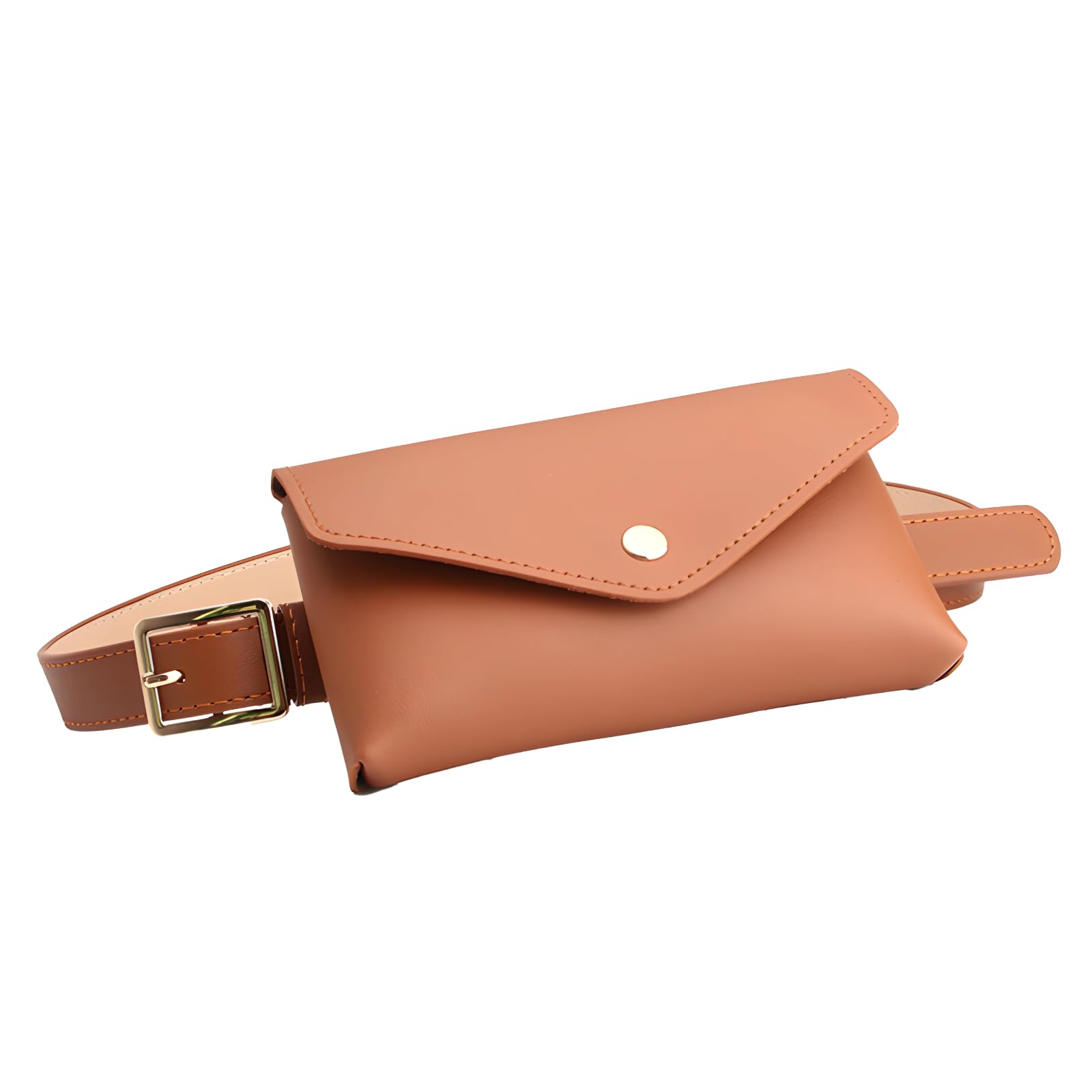 Sac banane en cuir PU camel : mini sac pour téléphone portable