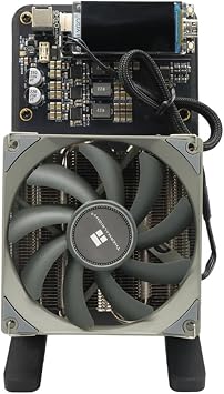 NerdQaxe++ 4.8TH/s Bitcoin Miner, 15J/Th Ultra Efficiency, 68W Low Power, Open-Source with 2.4G WiFi & 4X BM1370 ASIC Chips, Simple Setup for Household Mining, Black
