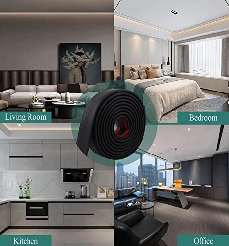 Yefanxi 16.4Ft Upgrade Peel And Stick Rubber Wall Base Molding Trim,Flexible Baseboards Moulding Trim,Vinyl Wall Baseboard Moulding Trim,Home Decor For Wall, Baseboard, Ceiling 丨 Black #TOP5