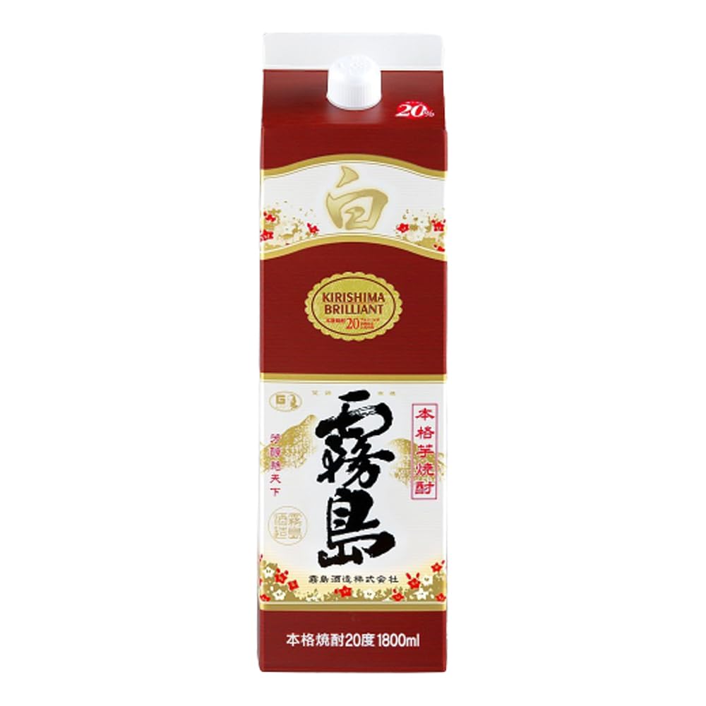 Amazon.co.jp: 霧島 酒造 白霧島 パック 20° 1800ml × 1ケース (6本 