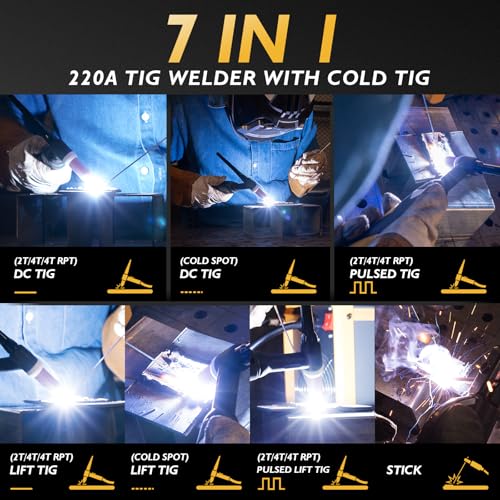 Image of TOOLIOM 220A 7-in-1 Cold TIG Welder 110 /220V Dual Voltage