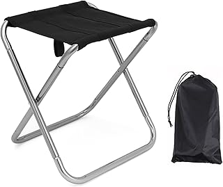 YIZITU Taburete plegable portátil con peso ligero, asiento plegable para exteriores, para senderismo, playa, pesca, viajes