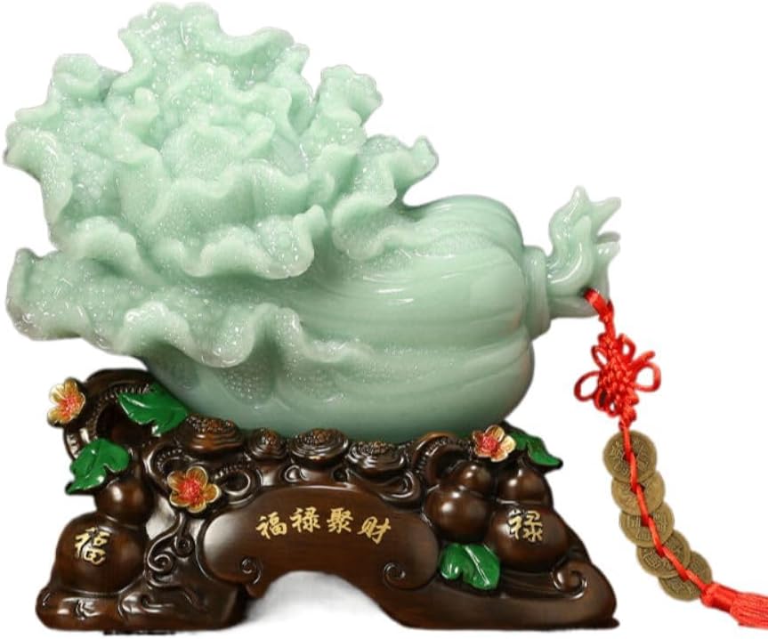 玉白菜摆件 家居玄关装饰工艺品招财客厅 Living Room Office Bedroom Ornaments 电视柜酒柜店铺开业礼品 - U766