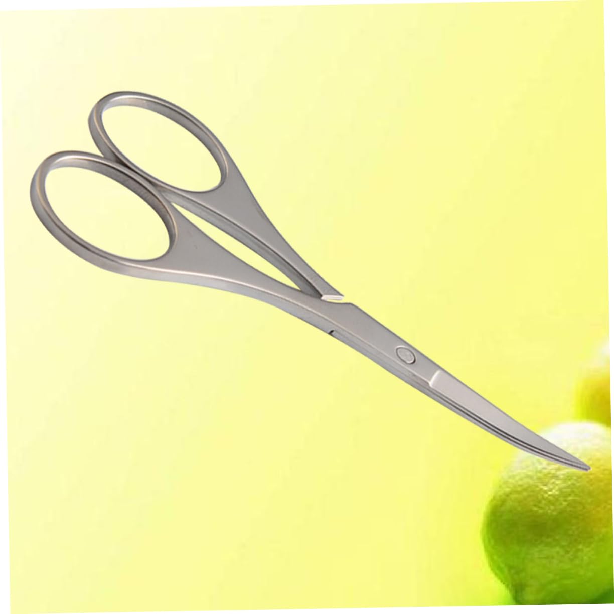Tijeras de Seguridad de Acero Inoxidable para Cejas y Vello Nasal | Plata, Diseño de Seguridad y Agarre Fácil, Uso Preciso en Nariz y Cejas