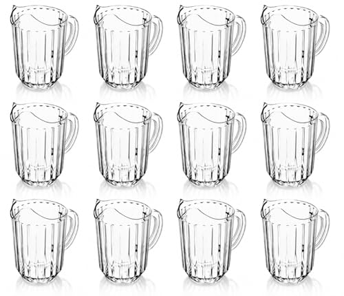 New Star Foodservice Commercial Polycarbonate Water Pitcher, 60 oz, Set of 12, Clear
